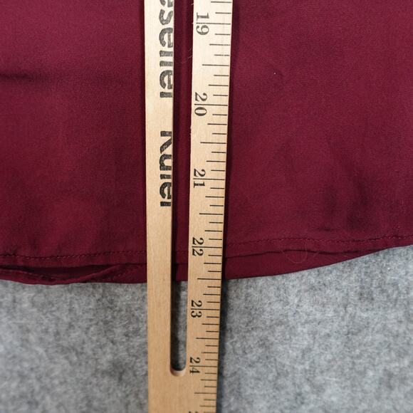 Polo Ralph Lauren Top Womens Medium Silk Blouse VNeck Short Sleeve Red Casual - Picture 9 of 10